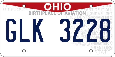 OH license plate GLK3228