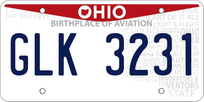 OH license plate GLK3231