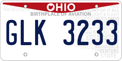 OH license plate GLK3233