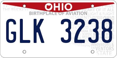 OH license plate GLK3238
