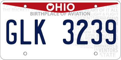 OH license plate GLK3239