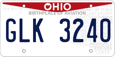 OH license plate GLK3240