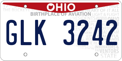 OH license plate GLK3242