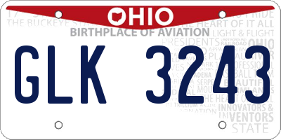 OH license plate GLK3243