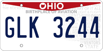 OH license plate GLK3244