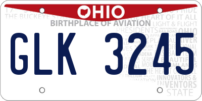 OH license plate GLK3245