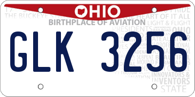 OH license plate GLK3256