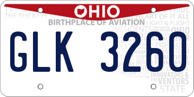 OH license plate GLK3260