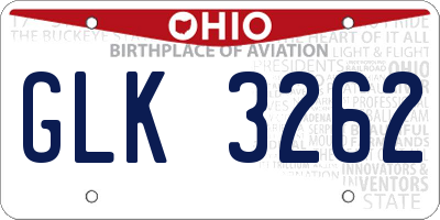 OH license plate GLK3262