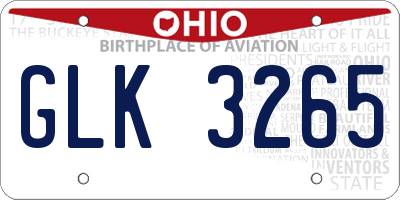 OH license plate GLK3265