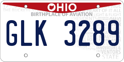 OH license plate GLK3289