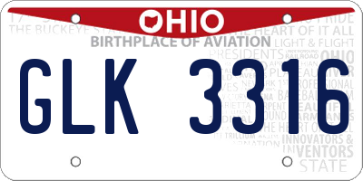 OH license plate GLK3316