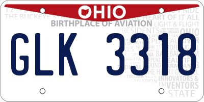 OH license plate GLK3318
