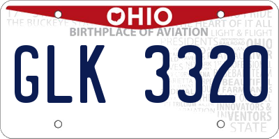 OH license plate GLK3320