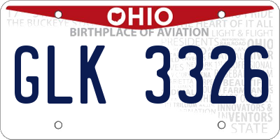 OH license plate GLK3326