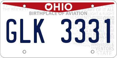OH license plate GLK3331