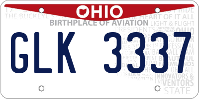 OH license plate GLK3337