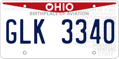 OH license plate GLK3340