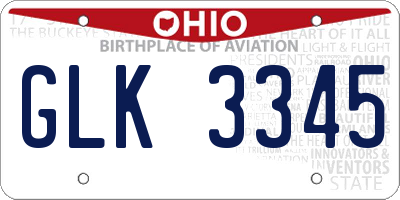 OH license plate GLK3345