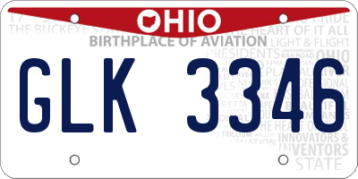 OH license plate GLK3346