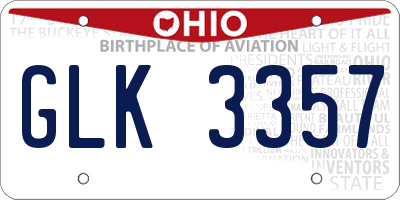 OH license plate GLK3357