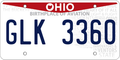OH license plate GLK3360