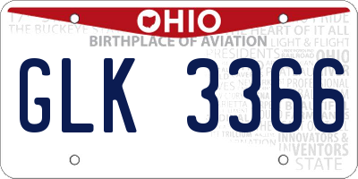 OH license plate GLK3366