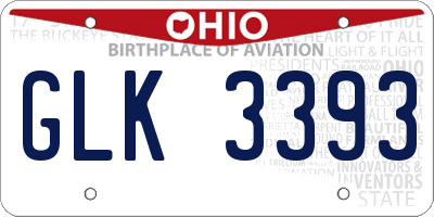OH license plate GLK3393