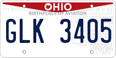OH license plate GLK3405