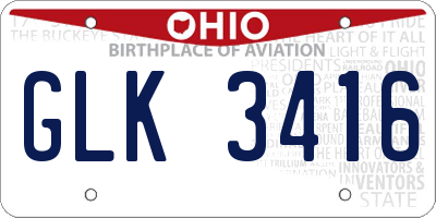 OH license plate GLK3416