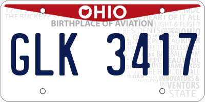 OH license plate GLK3417