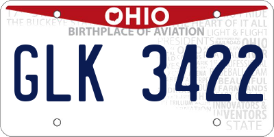 OH license plate GLK3422