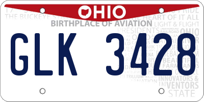 OH license plate GLK3428