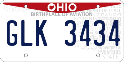 OH license plate GLK3434