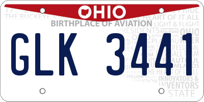 OH license plate GLK3441