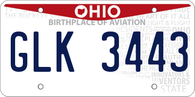 OH license plate GLK3443