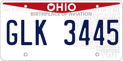OH license plate GLK3445