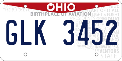 OH license plate GLK3452