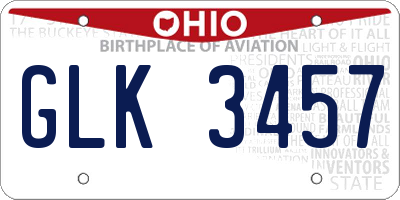 OH license plate GLK3457