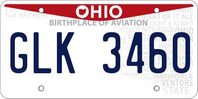OH license plate GLK3460