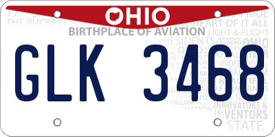 OH license plate GLK3468