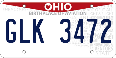 OH license plate GLK3472