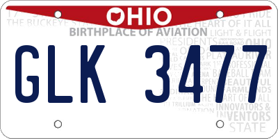 OH license plate GLK3477