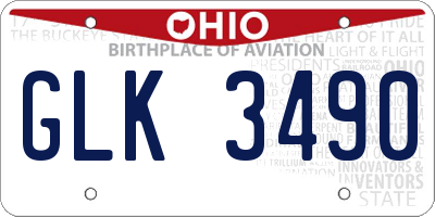 OH license plate GLK3490