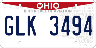 OH license plate GLK3494