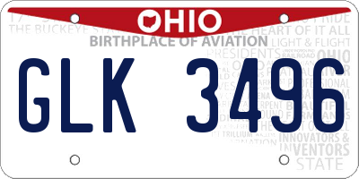OH license plate GLK3496