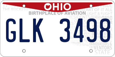 OH license plate GLK3498