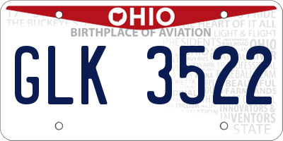 OH license plate GLK3522
