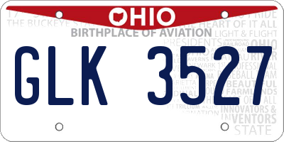 OH license plate GLK3527