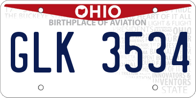 OH license plate GLK3534
